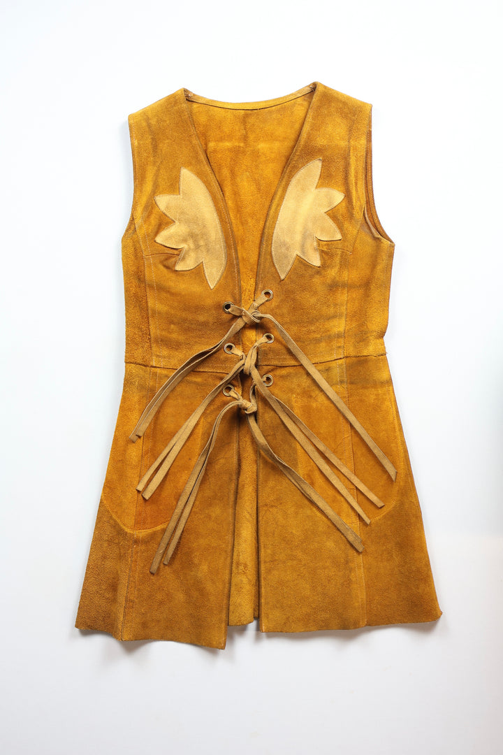 789. 1960s Suede Waistcoat with Tie Fastening