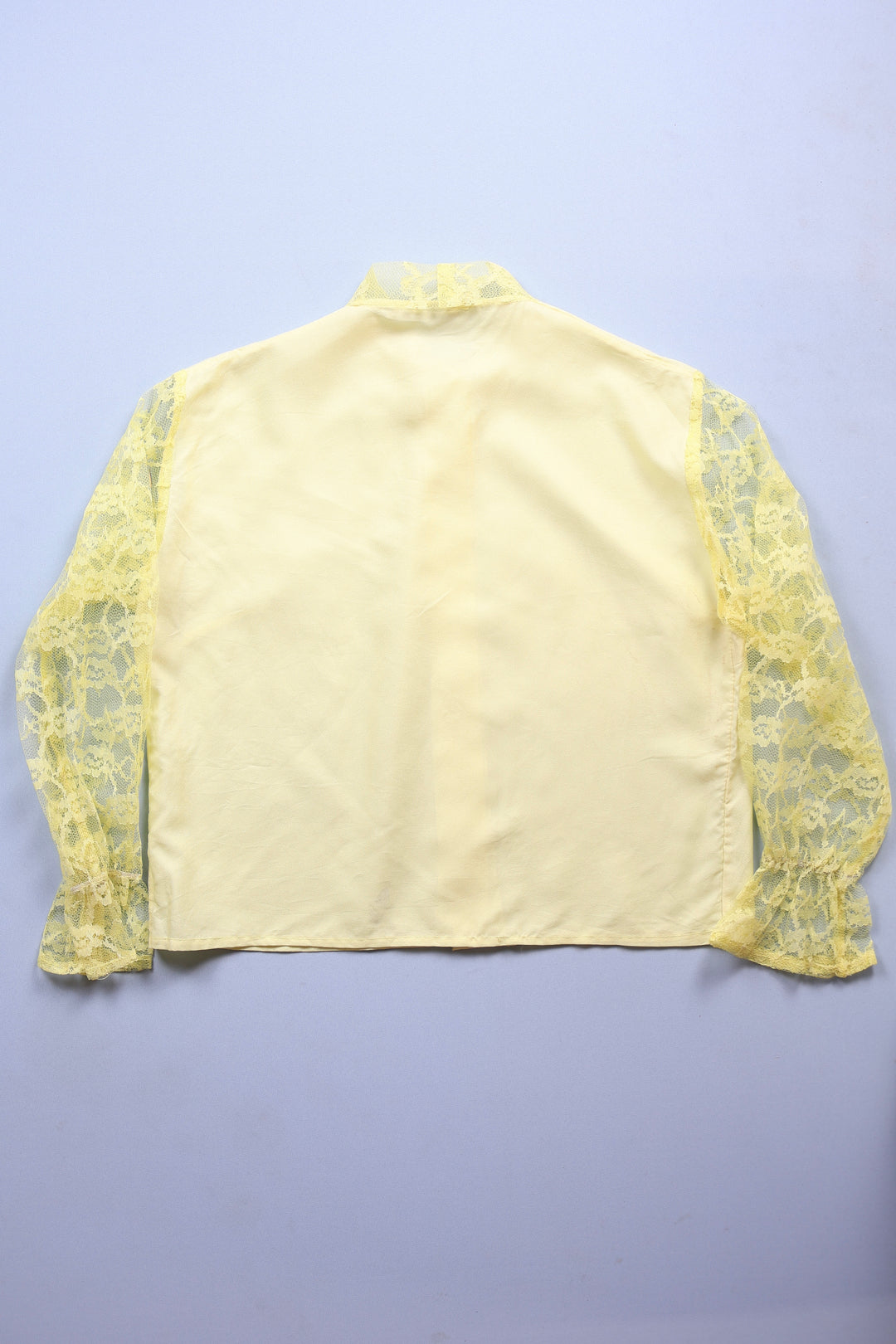 759. Button up Sheered Sleeved Blouse